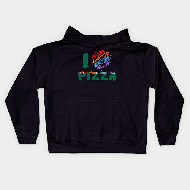 Pizza Lover Ninjas Kids Hoodie by inkonfiremx